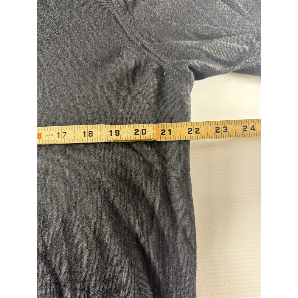 Brooks Brothers Sweater Mens Xl Extra Fine Merino Wool Solid Black Crewneck - Picture 4 of 7